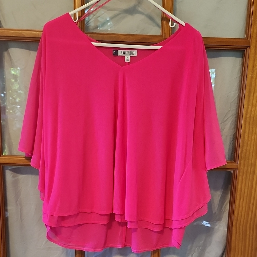 Jennifer Lopez Vibrant Pink Blouse